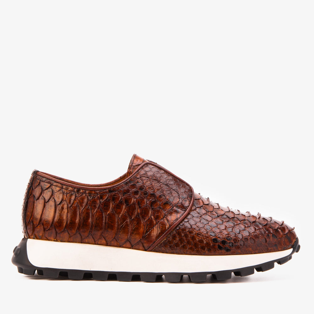 The Obsidian Tan Python Leather Sneaker All New