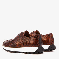 The Obsidian Tan Python Leather Sneaker All New