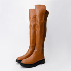 The Harmony Belle Tan Leather Knee High Boot Exclusive Style