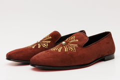 The Lazio Shoe Burgundy Suede Slip-on Loafer Shoe On Sale