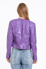 The Havnen Lilac Leather Jacket Fine Craftsmanship