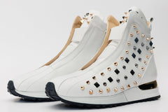 The Infanta High-Top White Spike Leather Sneaker Limited Edition Universal Fit