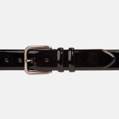 The Royal Hand Craft Black Patent Leather Belt Fine Craftsmanship