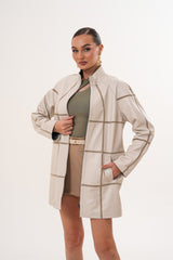 The Prado Reversible Cream  Leather Jacket Fine Craftsmanship