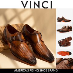 The Rolls  Woven Tan Leather Single Monk Strap  Handmade Shoe All New