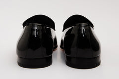 The Pombe Black Patent Leather Dress Slip-on Loafer  Shoe For Sale