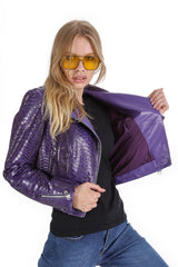 The Rubert Purple  Pyht Leather Jacket Universal Fit